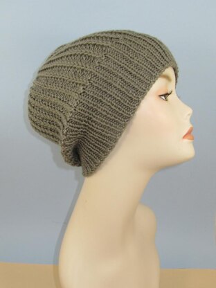 Chunky Simple Fishermans Rib Slouch Hat