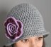 Brimmed Hat with Swirl Flower