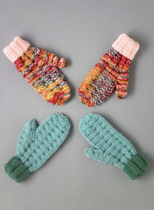 Mighty Fine Mittens - Free Gloves Knitting Pattern for Women in Paintbox Yarns Simply Chunky & Chunky Potts by Paintbox Yarns