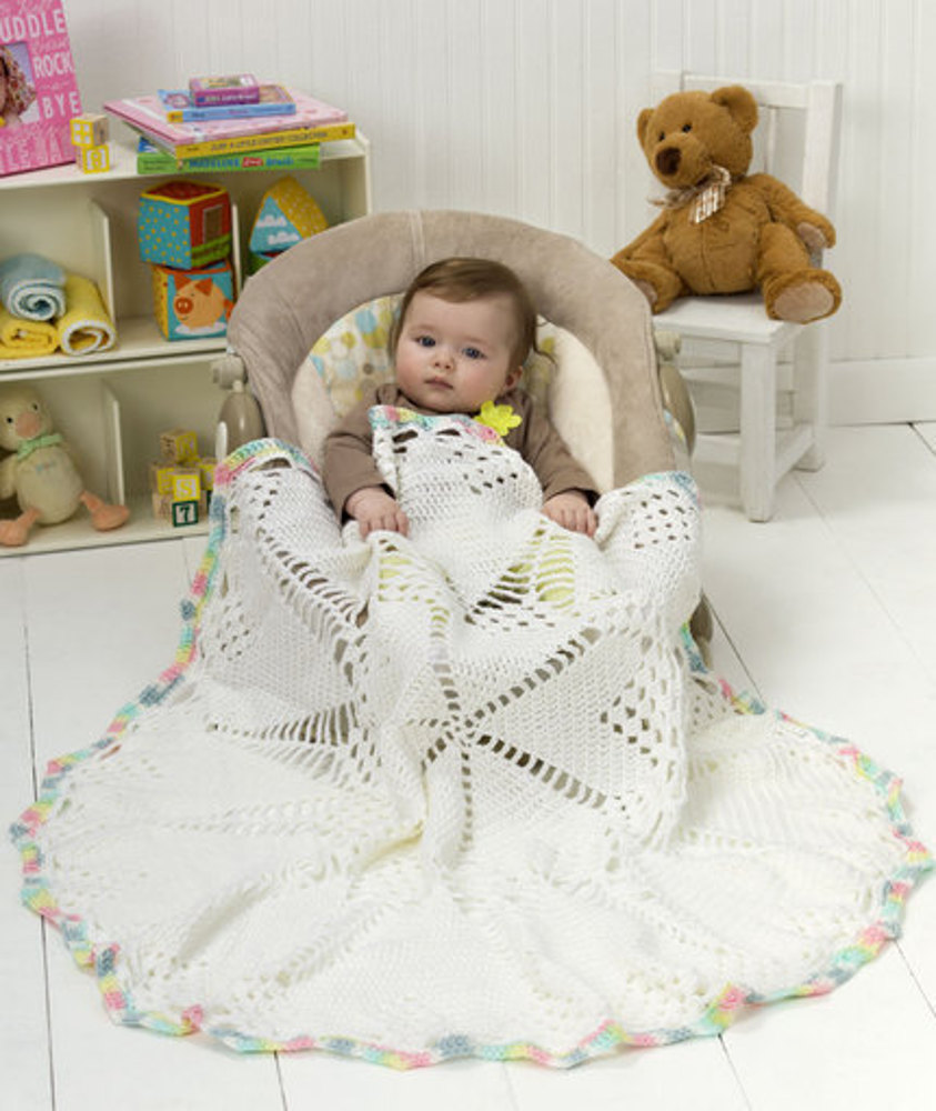 Crochet circle cross baby best sale blanket pattern