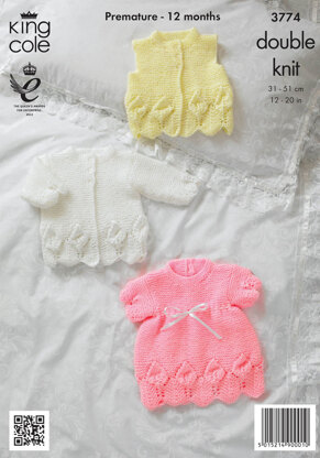 Jacket, Bolero and Dress in King Cole Baby Glitz DK - 3774