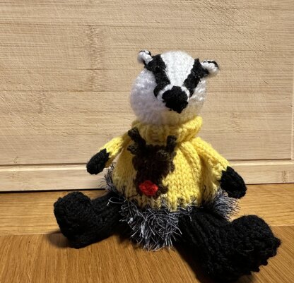 Badger Wearing Rudolph Christmas Jumper - Chocolate Orange Cover/Stuffed Ornament