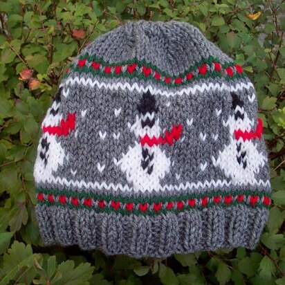 Snowman Hat - knitting pattern