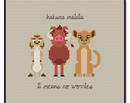 Hakuna Matata - PDF Cross Stitch Pattern