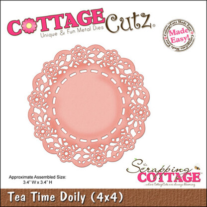 CottageCutz Dies - Tea Time Doily 3.4"X3.4"