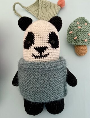 Pascual the panda bear in a vest Crochet Pattern - Amigurumi