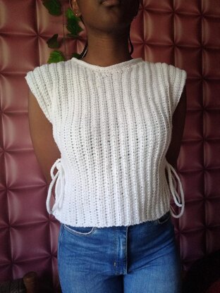 Ribbed crochet vest top