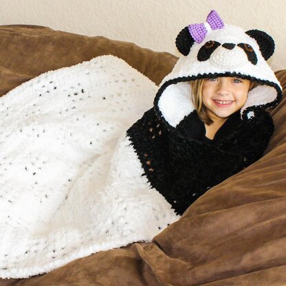 Panda & Teddy Bear Hooded Blanket