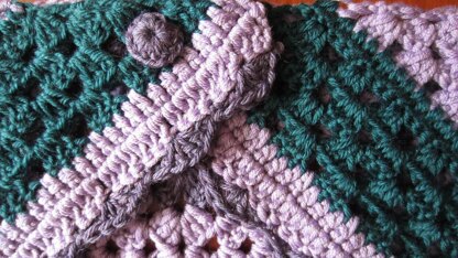 Scraptastic Shawlette with Crochet Button
