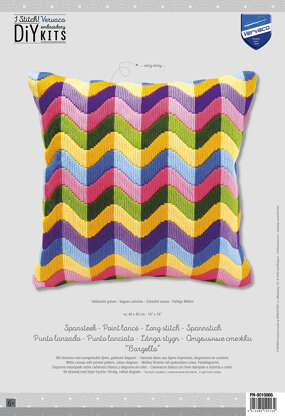 Vervaco Colourful Waves Long Stitch Cushion Front - 40 x 40cm