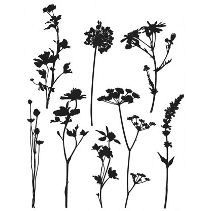 Stampers Anonymous Tim Holtz Cling Stamps 7"X8.5" - Wildflowers