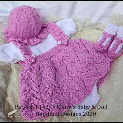 Frilled Skirt all in one Romper Set 16-22” doll/preemie-3m+ baby