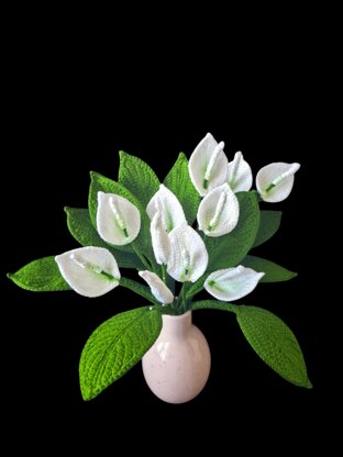 Crochet Peace Lily flowers pattern