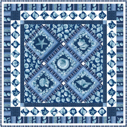 Michael Miller Fabrics Sailor's Valentine Blue Quilt - Downloadable PDF