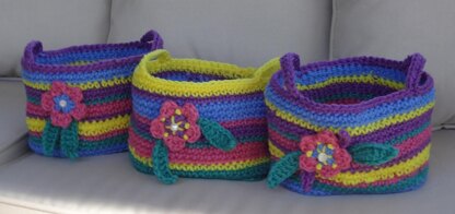 Spring Colors Striped Basket