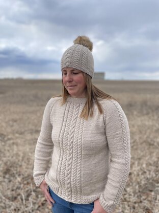 Adult Raglan Cable Sweater