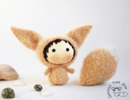 Fennec fox Doll with removable tail.
