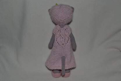 Luiza Grey cat amigurumi doll