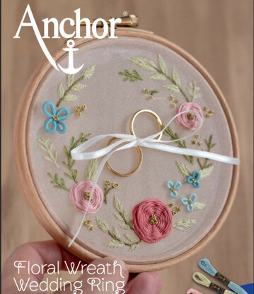 Anchor Floral Wreath Hoop Ring Holder - ANC0003-74 - Downloadable PDF