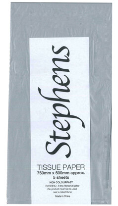 Stephens Tissue 750 x 500mm 5 Sheets Metallic Silver