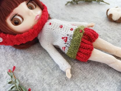 Amanita cardigan for Blythe 1/6 scale doll