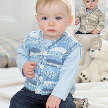 Cardigan and Waistcoat in Sirdar Snuggly Baby Crofter DK - 1927 - Downloadable PDF - knitting pattern