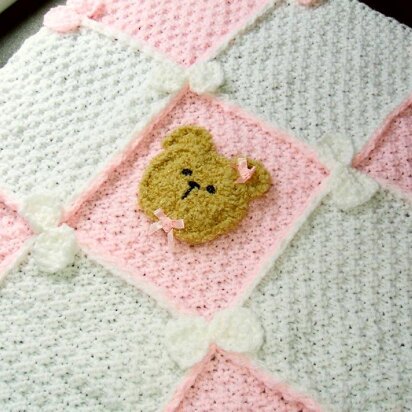 BEARS & BOWS BABY BLANKET - knitting pattern