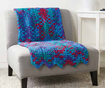 Granny Stitch Chevron Blanket in Caron Simply Soft Stripes - Downloadable PDF
