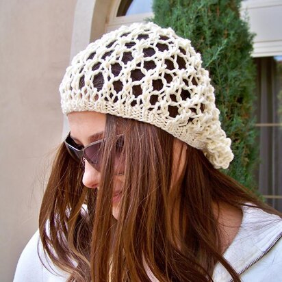 Slouchy Beanie, Slouchy Hat, Mesh Fishnet Hat