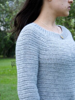Round Yoke Sweater - FREE Crochet Pullover Pattern by Yay For Yarn - Yay  For Yarn