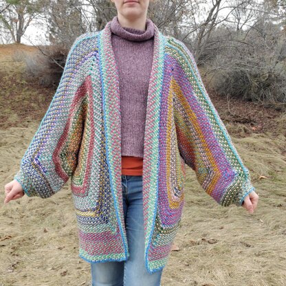 Hexagonal Stash Buster Knit Cardigan