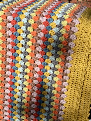 Mustard Granny Square Blanket