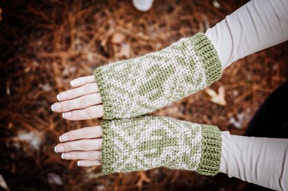 Cactus Fingerless Crochet Mittens