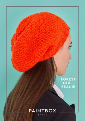 "Forest Moss Beanie" - Beanie Knitting Pattern in Paintbox Yarns Simply Aran