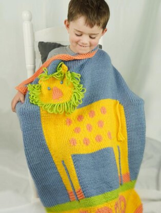 Lion Blanket in Cascade Yarns Pacific Chunky - C339 - Downloadable PDF
