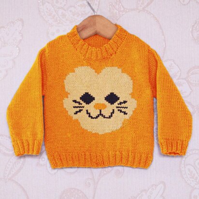 Intarsia - Lion Face Chart - Childrens Sweater