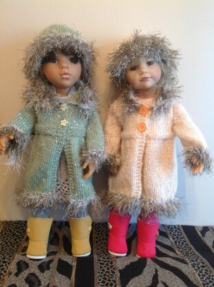 Dolls fur trimmed coat and hat for 18" doll.