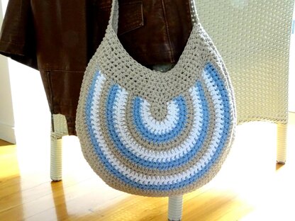 Crochet Striped Hobo Bag