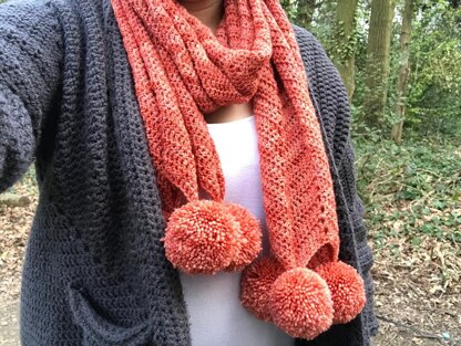 Poppy Pom Pom Scarf