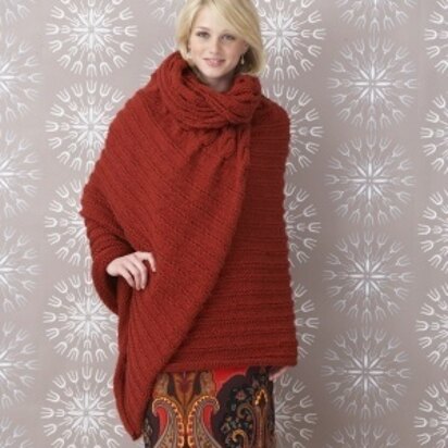 Cabled Wrap in Lion Brand Vanna's Choice - 60716A - knitting pattern