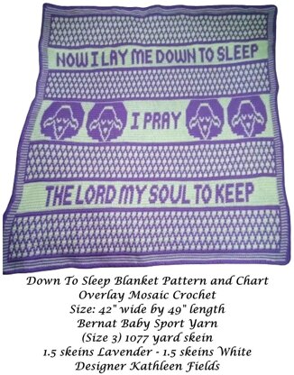 Down To Sleep Toddlers Lap Blanket Pattern and Chart