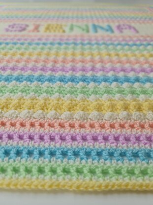 EASY Personalised Summer Rainbow Baby Blanket