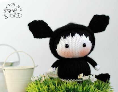 Black Angus Cow Doll named Lexi. Toy from the Tanoshi series.