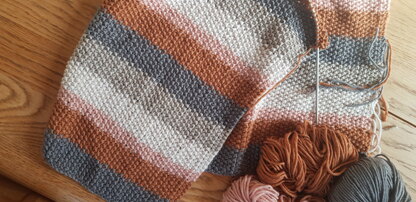 Moss Stitch Stripe Baby blanket