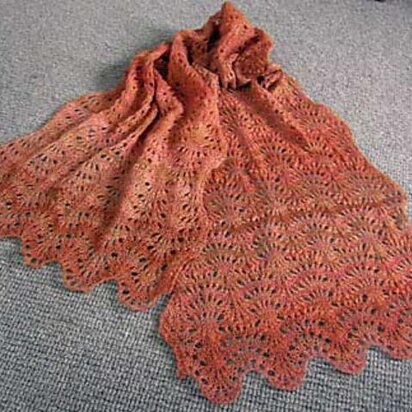 Ostrich Plumes Stole or Scarf - knitting pattern