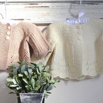 Shell Border Baby Cardigan - P097