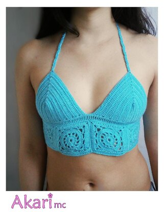 Crochet halter top with grannies _ C09