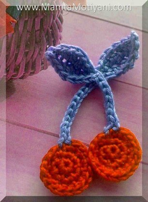 Crochet Cherries Applique Pattern For Holidays Home Decor Ornament