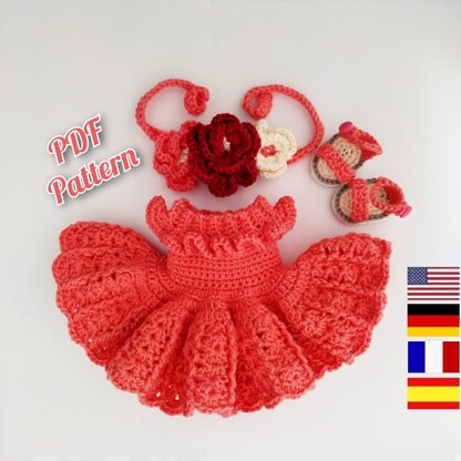 Amigurumi dolls clothes, Crochet doll clothes pattern, Crochet doll outfits pattern 11,8 inc English, Deutsch, Français, Spanish /Español