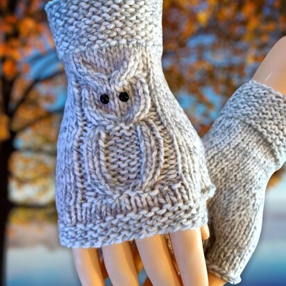 Easy Owl Fingerless Gloves